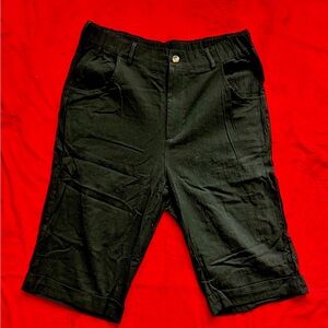 Black Linen Capri Pants-Size M-Black